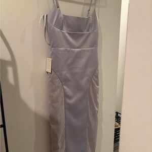Miss Circle Oaklie Silver Satin Dress
